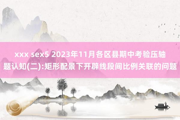 xxx sex5 2023年11月各区县期中考验压轴题认知(二):矩形配景下开辟线段间比例关联的问题