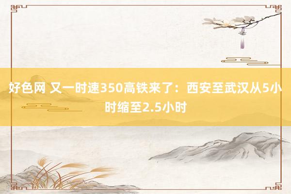 好色网 又一时速350高铁来了：西安至武汉从5小时缩至2.5小时