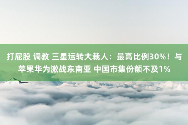 打屁股 调教 三星运转大裁人：最高比例30%！与苹果华为激战东南亚 中国市集份额不及1%