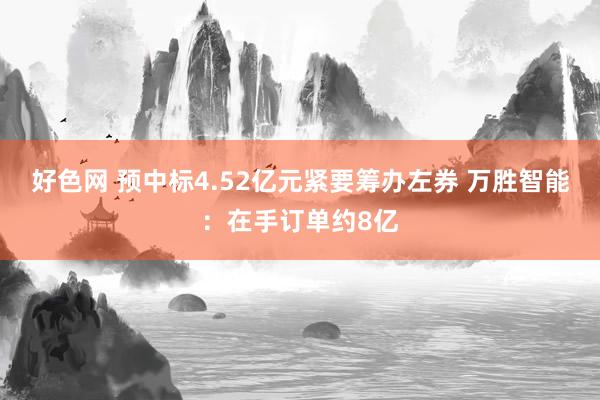 好色网 预中标4.52亿元紧要筹办左券 万胜智能：在手订单约8亿