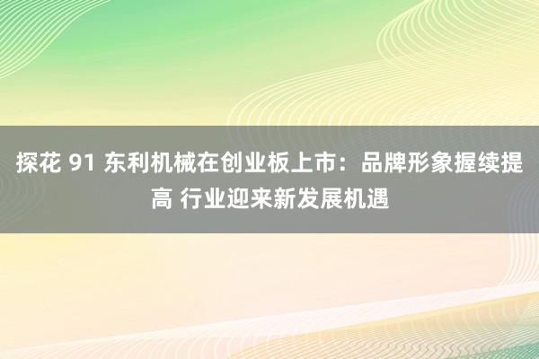 探花 91 东利机械在创业板上市：品牌形象握续提高 行业迎来新发展机遇