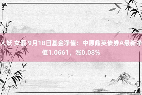 人妖 女優 9月18日基金净值：中原鼎英债券A最新净值1.0661，涨0.08%