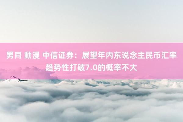 男同 動漫 中信证券：展望年内东说念主民币汇率趋势性打破7.0的概率不大