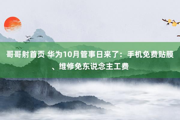 哥哥射首页 华为10月管事日来了：手机免费贴膜、维修免东说念主工费