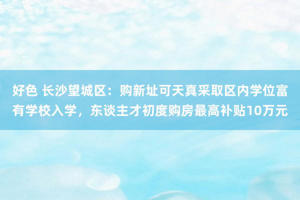 好色 长沙望城区：购新址可天真采取区内学位富有学校入学，东谈主才初度购房最高补贴10万元