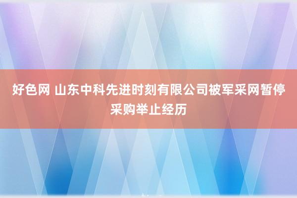 好色网 山东中科先进时刻有限公司被军采网暂停采购举止经历