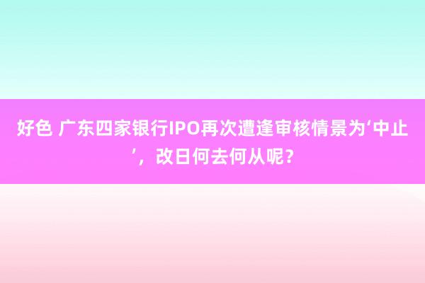 好色 广东四家银行IPO再次遭逢审核情景为‘中止’，改日何去何从呢？