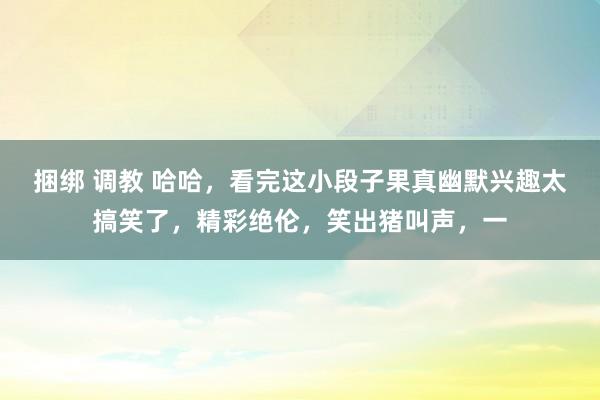 捆绑 调教 哈哈，看完这小段子果真幽默兴趣太搞笑了，精彩绝伦，笑出猪叫声，一