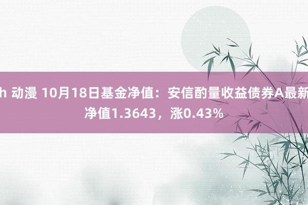 h 动漫 10月18日基金净值：安信酌量收益债券A最新净值1.3643，涨0.43%