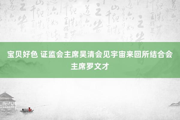 宝贝好色 证监会主席吴清会见宇宙来回所结合会主席罗文才