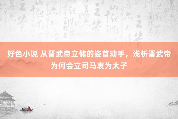 好色小说 从晋武帝立储的姿首动手，浅析晋武帝为何会立司马衷为太子