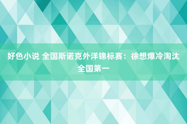 好色小说 全国斯诺克外洋锦标赛：徐想爆冷淘汰全国第一