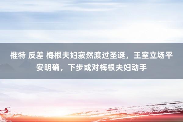 推特 反差 梅根夫妇寂然渡过圣诞，王室立场平安明确，下步或对梅根夫妇动手