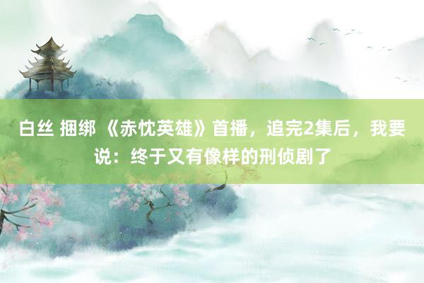 白丝 捆绑 《赤忱英雄》首播，追完2集后，我要说：终于又有像样的刑侦剧了