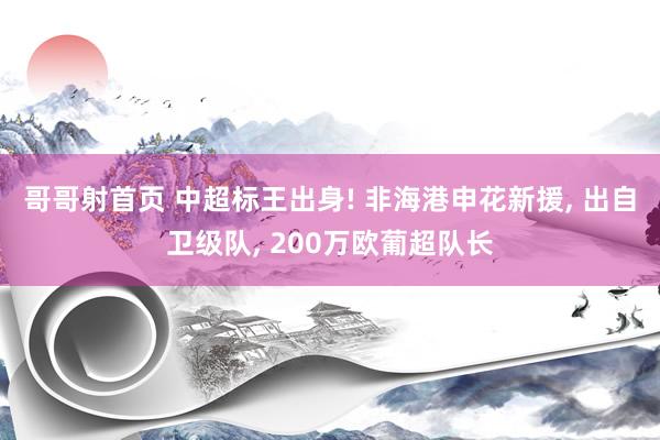 哥哥射首页 中超标王出身! 非海港申花新援， 出自卫级队， 200万欧葡超队长