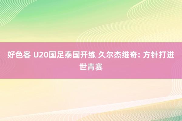 好色客 U20国足泰国开练 久尔杰维奇: 方针打进世青赛