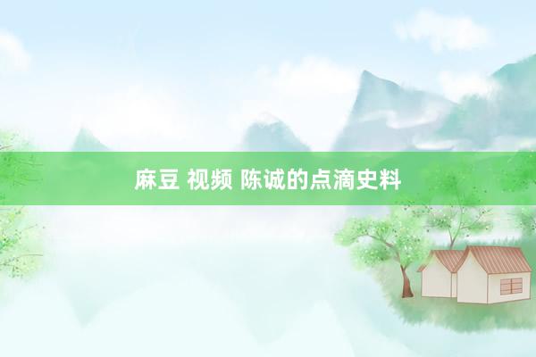 麻豆 视频 陈诚的点滴史料